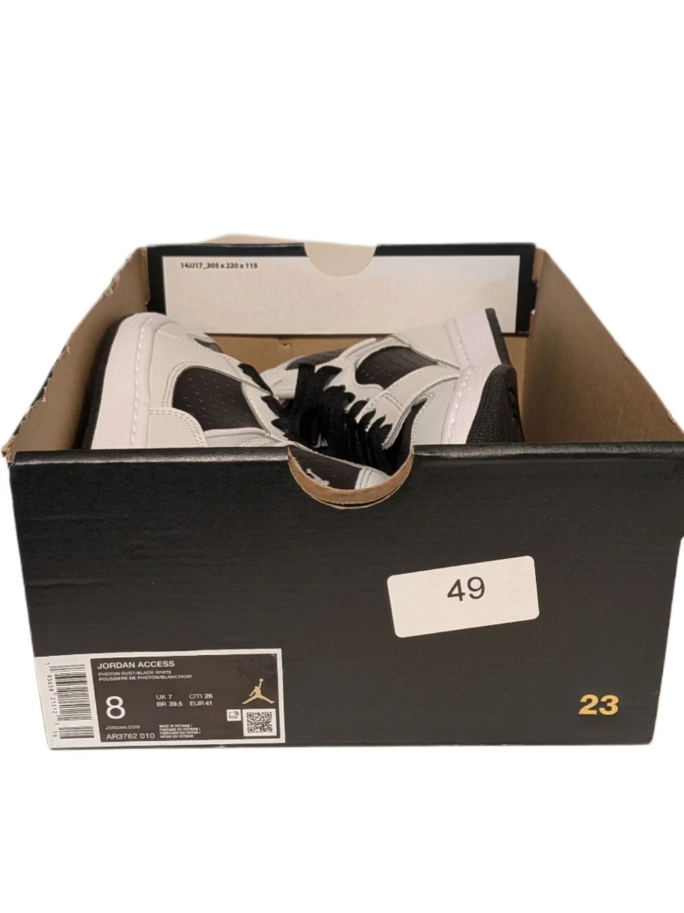 Jordan Access Mens Size 8 Shoes Photon Dust Black White AR3762-010
